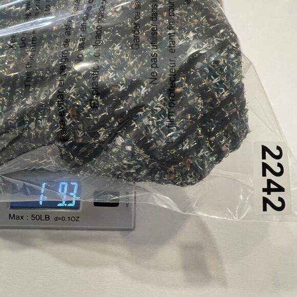 Express Metallic Plaid Tweed Jacket with Gold Chain Detail Classic Old Money-S - Picture 11 of 12